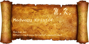 Medvegy Kristóf névjegykártya